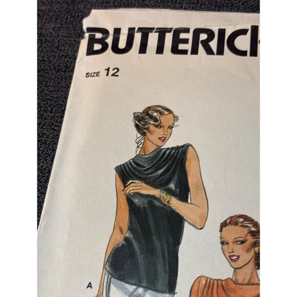 Butterick 6910 Sewing Pattern Womens Draped Blouse Size 12 Uncut Vintage Style - Picture 2 of 4